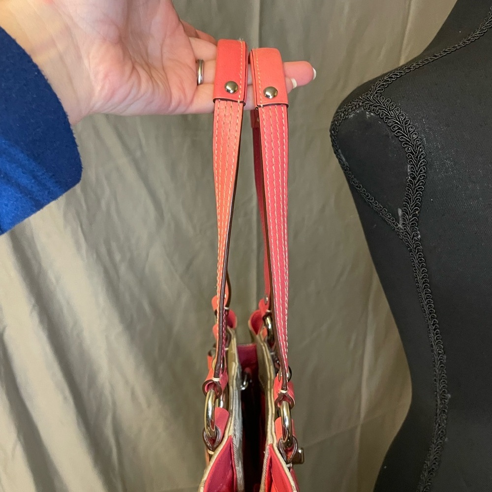 EUC Coach Carly Y2K 2008 Beige and Coral Shoulder Bag - Picture 14 of 16